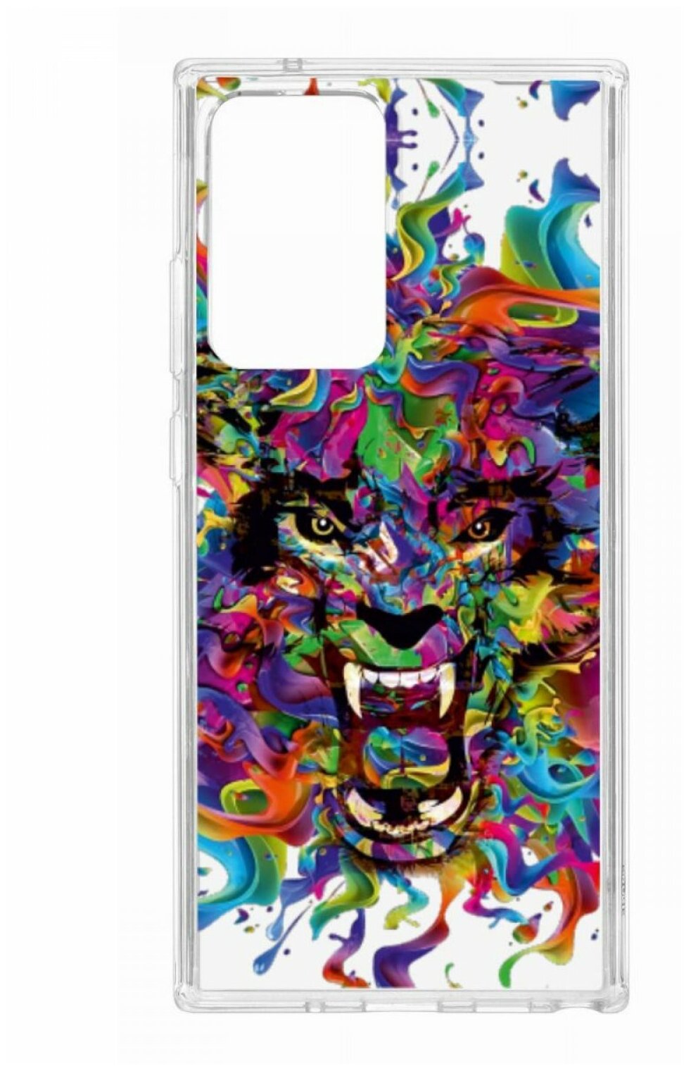 Чехол для Samsung Galaxy Note 20 Ultra Kruche Print Colored beast, противоударная пластиковая накладка с рисунком, бампер с принтом и защитой камеры