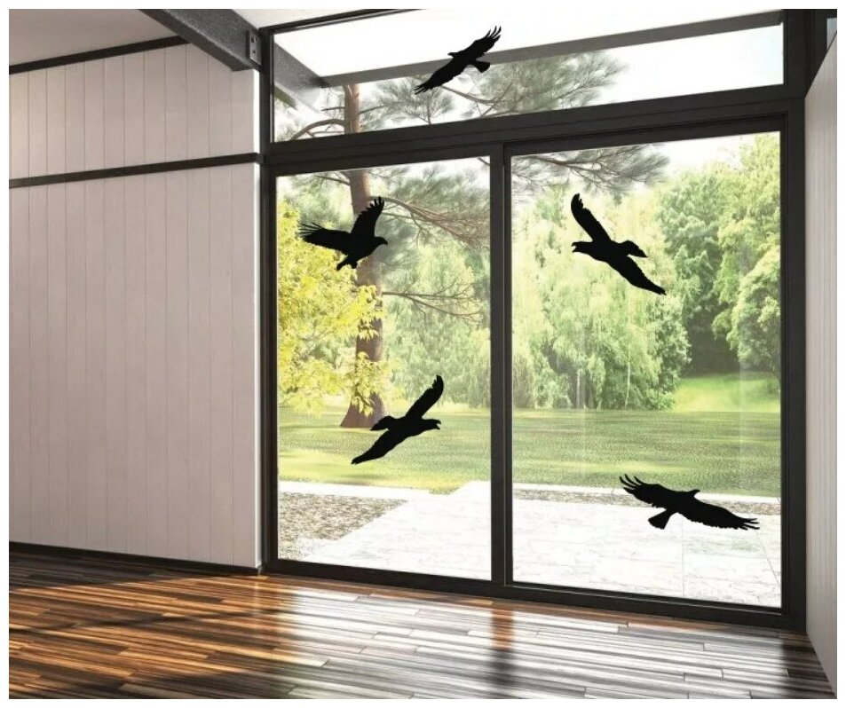 Наклейки стикеры, силуэты хищных птиц вариант 14 — фото 1