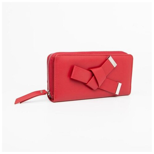 фото Кошелёк женский, 2 отдела на кнопке, цвет красный