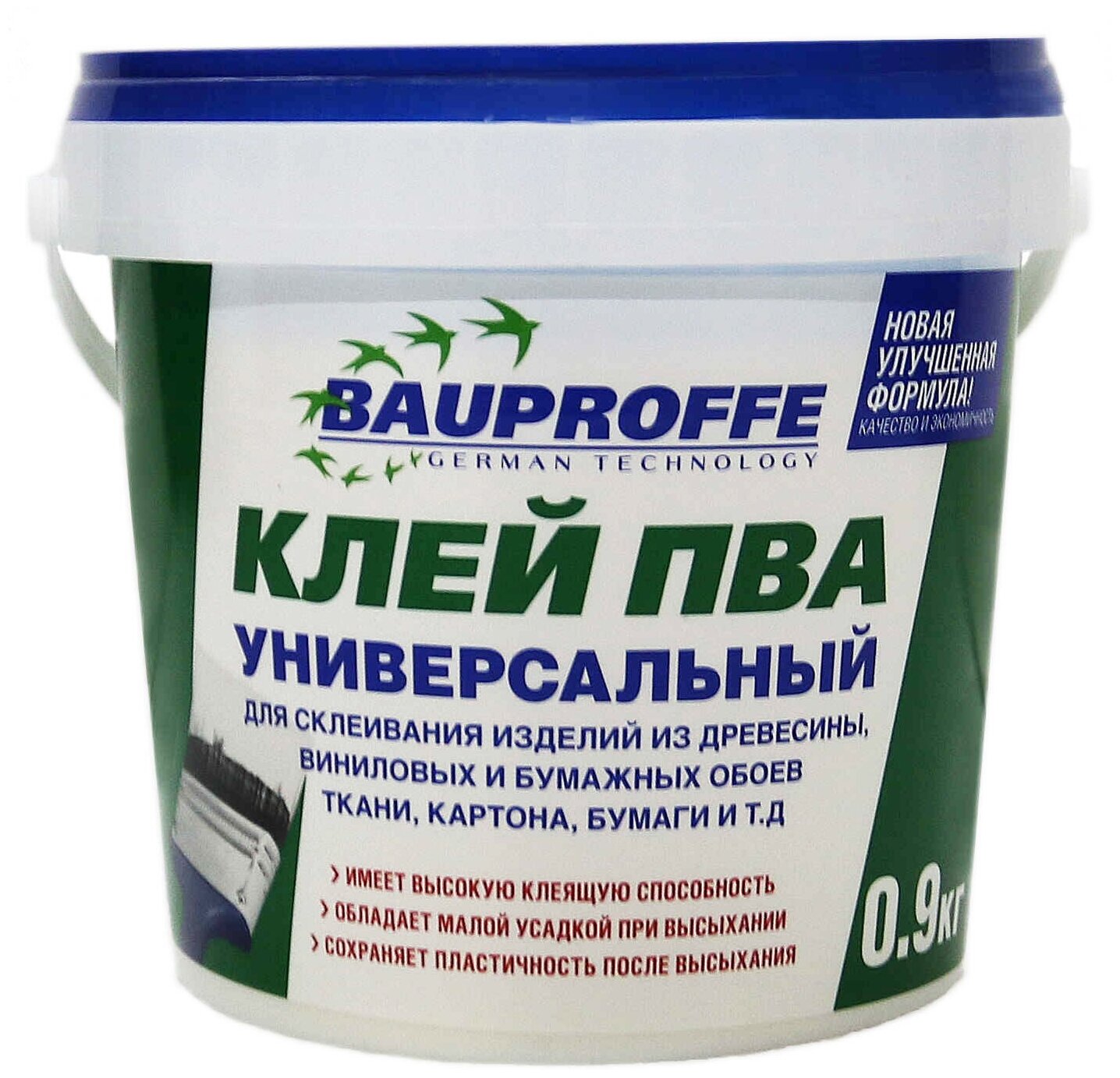 Клей ПВА BAUPROFFE универсальный 09кг.