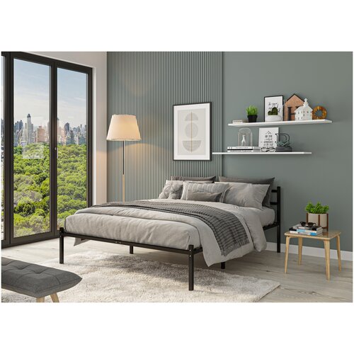 Кровать металлическая разборная Элимет 160*200см с опорами и спинкой