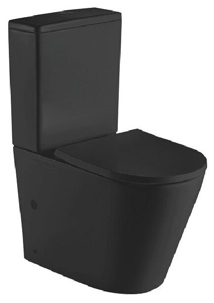 Унитаз компакт CeramaLux 2179MB Черный матовый с бачком и сиденьем Микролифт