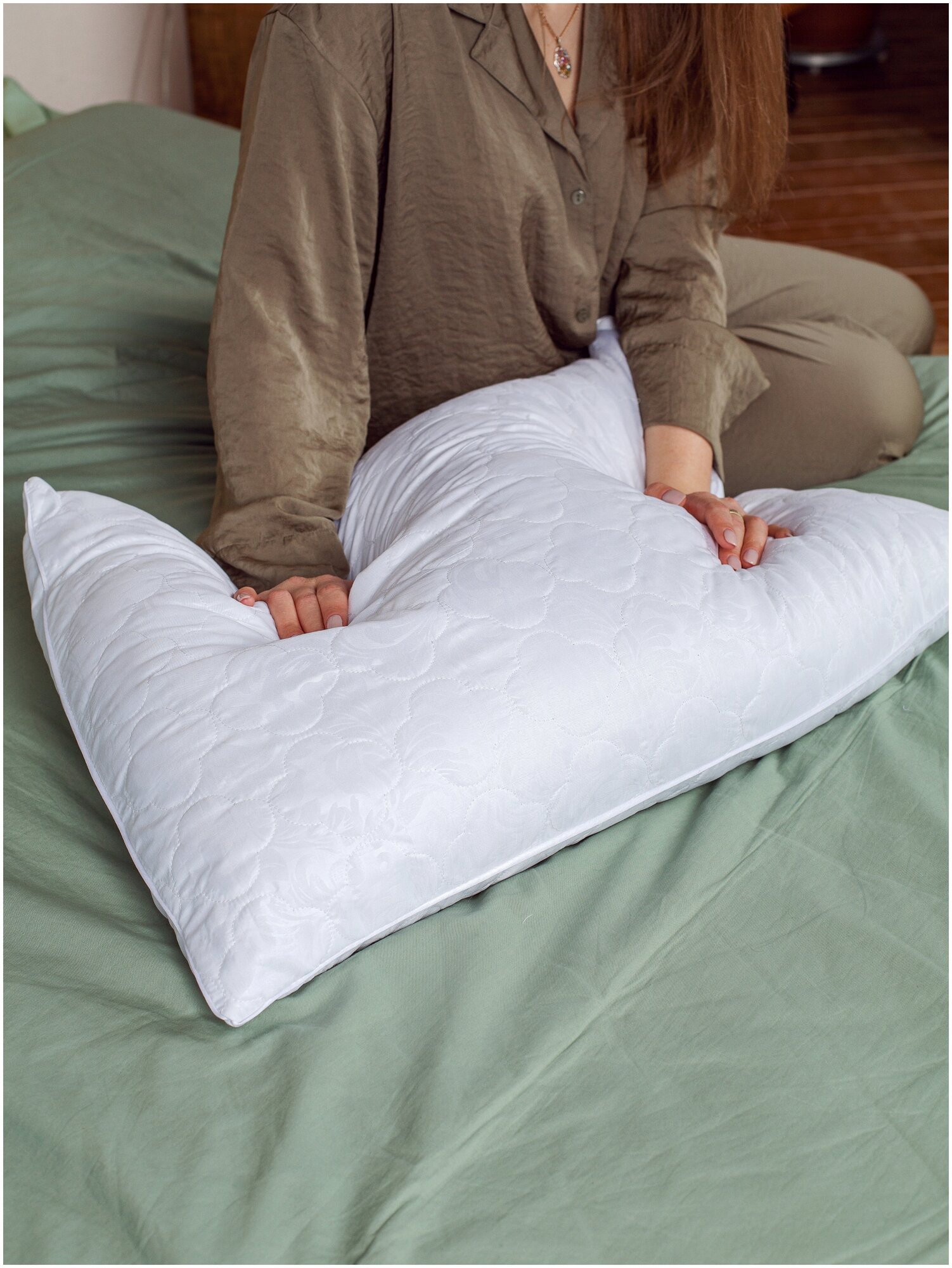 подушка Лебяжий пух 50х70 , подушка для сна Nordic - фотография № 5