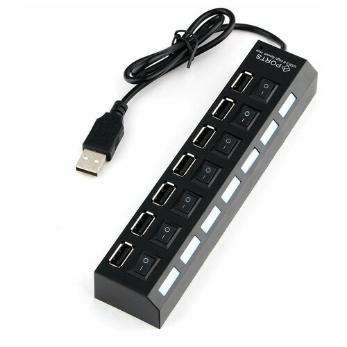 Разветвитель USB Gembird UHB-U2P7-02 выключатель питание USB 20 7 портов UHB-U2P7-02 195900₽