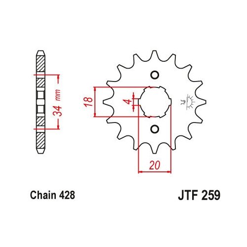 Звезда JT ведущая JTF259.15 15 зубьев