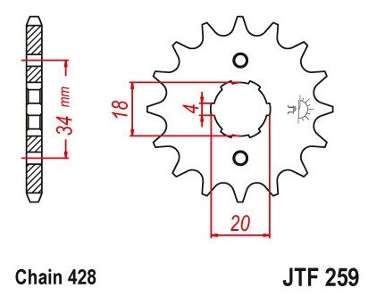 Звезда JT ведущая JTF259.16 16 зубьев