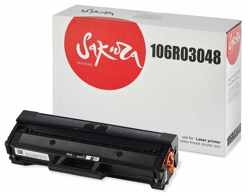 Картриджи 106R03048 для Xerox Phaser 3020, WorkCentre 3025, 3025bi 3000 стр. (2х1500) Sakura