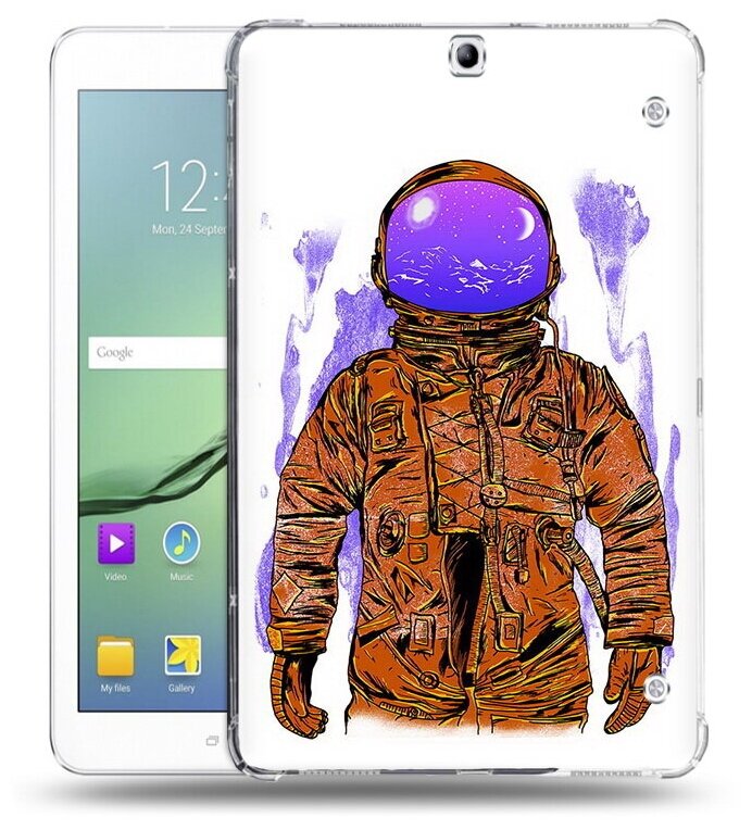 Чехол задняя-панель-накладка-бампер MyPads нарисованный мужчина в скафандре для Samsung Galaxy Tab S2 9.7 SM-T810/T813/T815/T819 противоударный