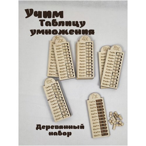 Счетный материал таблица умножения на планшетах деревянный
