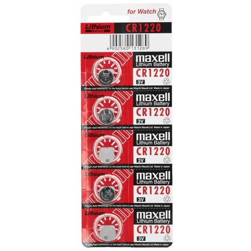Батарейка Maxell CR1220 BL5 Lithium 3V батарейка maxell cr1632 bl5 lithium 3v упаковка 5 шт