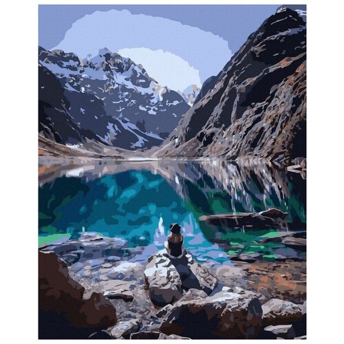 картина по номерам горное озеро 40x50 см Картина по номерам Горное озеро, 40x50 см, ВанГогВоМне