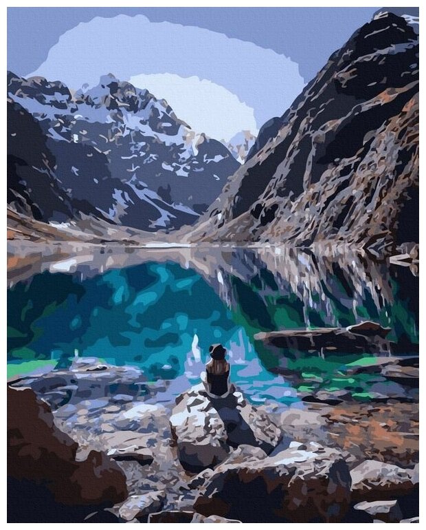 Картина по номерам "Горное озеро", 40x50 см, ВанГогВоМне