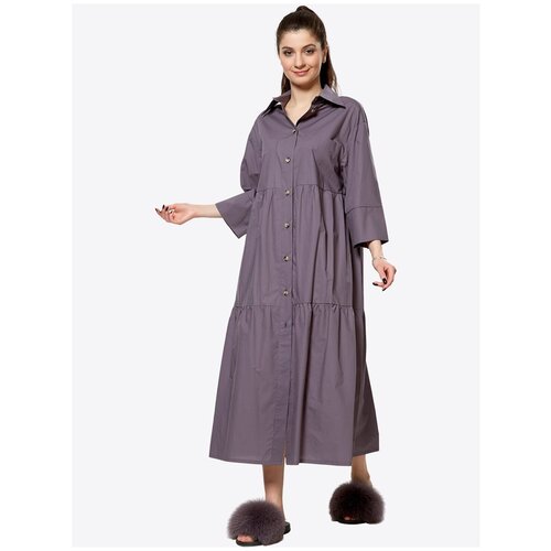 Платье-рубашка COME PRIMA B012 - Серо-фиолетовый - 40