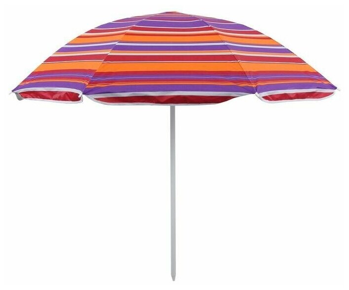 Зонт пляжный Maclay «Модерн», с серебряным покрытием, диаметр 160 cм, высота 170 см, цвет микс - фотография № 2