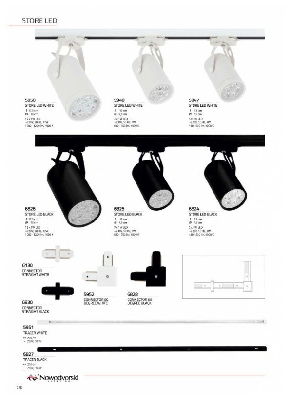 фото Трековая система Nowodvorski CONNECTOR 90 DEGREE BLACK 6828