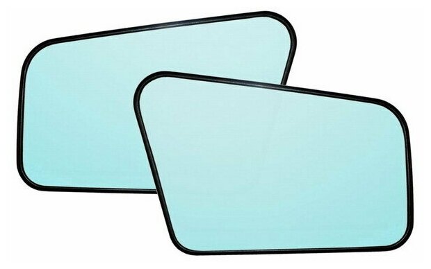фото Комплект зеркальных элементов ВАЗ 2108-15 ПсО с обогревом и левым плоским правым сферическим и зеркальными отражателями голубого тона.