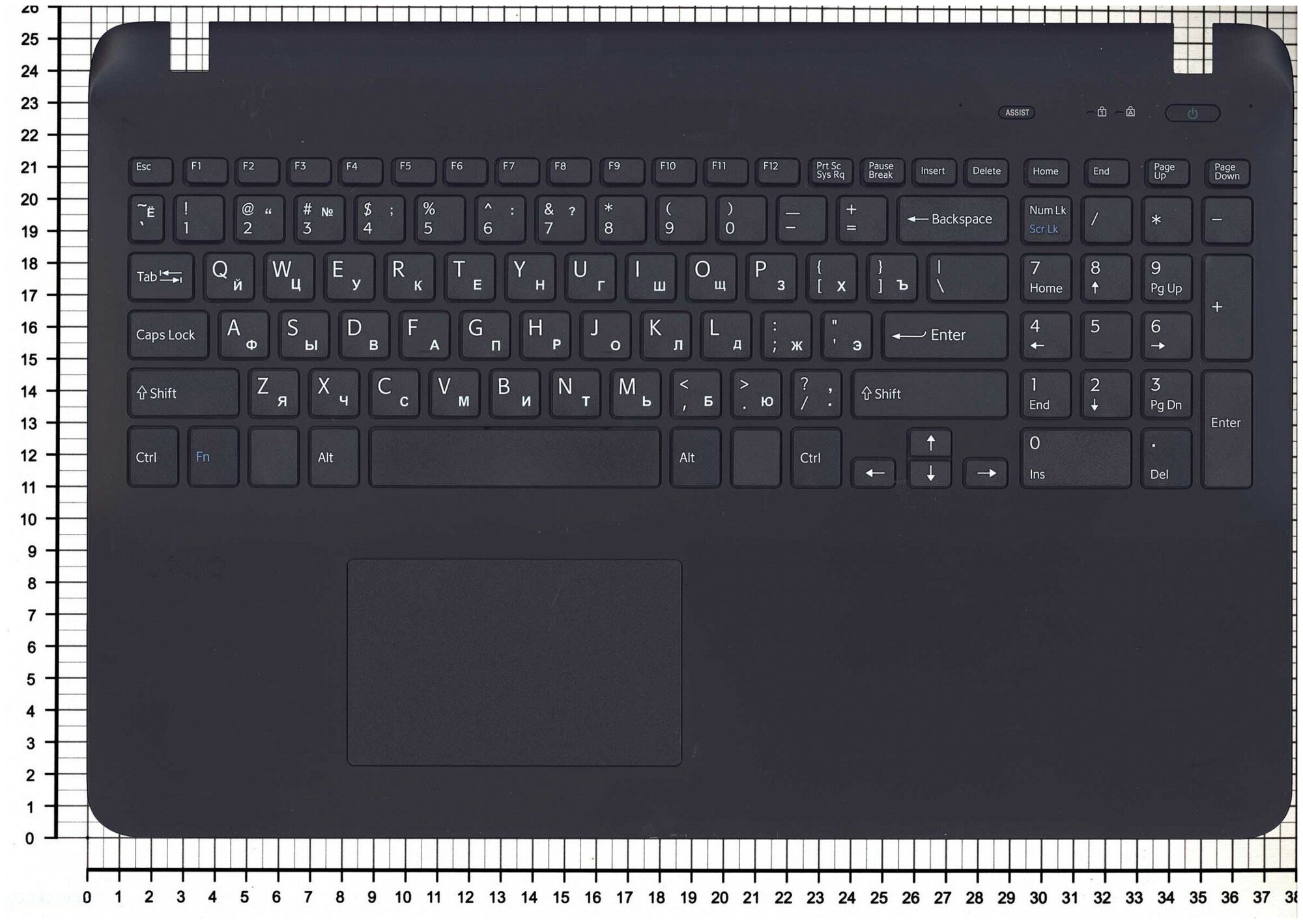 Клавиатура для ноутбука Sony Vaio AEHK9U001103A черная топ-панель