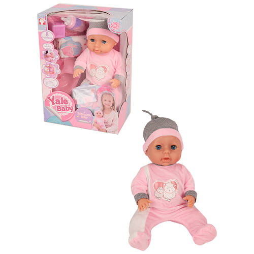 Купить Кукла Пупс 40см, 8 функций: пьет, писает, звуки, с аксессуарами, Yale Baby, Куклы и пупсы