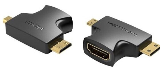 Адаптер-переходник Vention HDMI 19F Mini HDMI+Micro HDMI