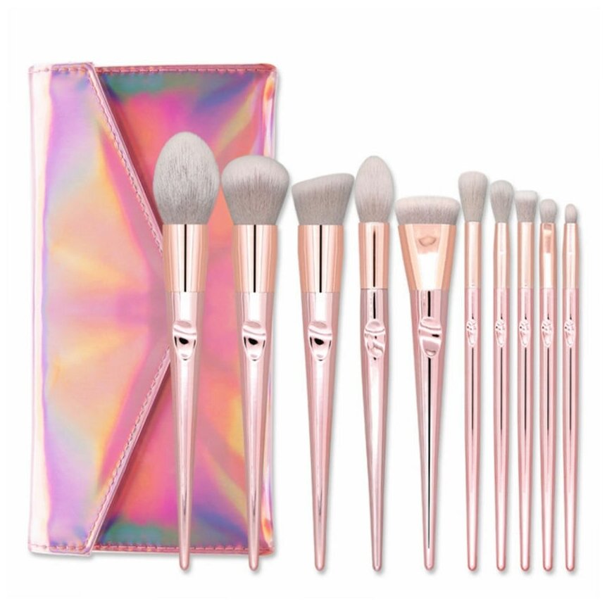 фото Кисти косметические для макияжа / Набор кистей для лица, розовый