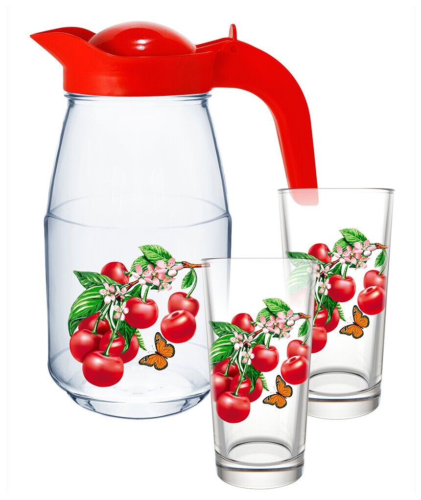 Декостек Т00008114 Подарочный набор для воды и сока 3 пр.(кувшин+ 2 стакана)
