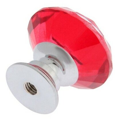 CAPPIO Ручка кнопка CAPPIO, цвет красный "Алмаз", стеклянная, d=25 мм - фотография № 2
