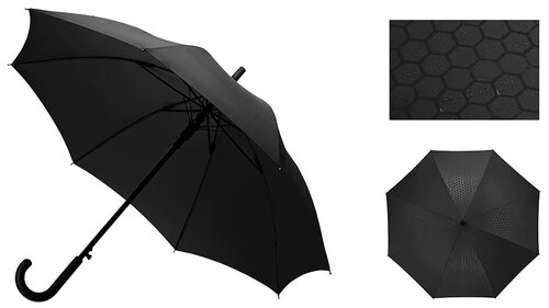 Зонт-трость полуавтомат, купол 101 см, проявляющийся рисунок, черный