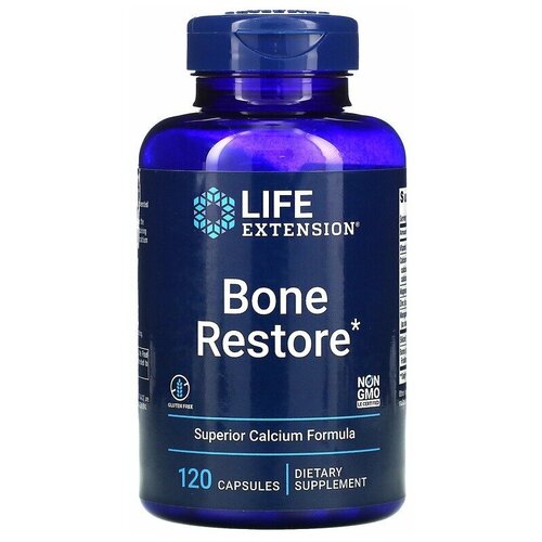 бад для укрепления костей волос ногтей over магний кальций витамин d3 в капсулах 100 шт Life Extension Bone Restore (Восстановление Костей) 120 капсул