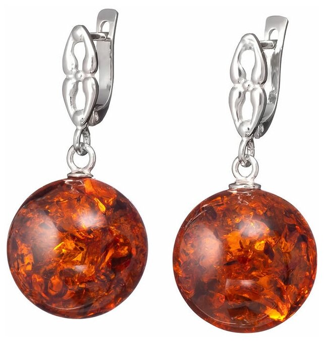 Серьги Amberprofi, серебро, 925 проба, янтарь