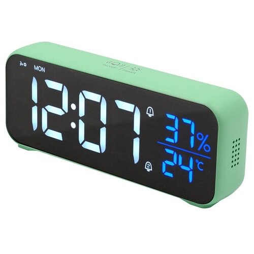 Часы электронные, CL-82GRW, ARTSTYLE, зеленые, со встр. аккум., инд. - бел./син., с будильником, термо- и гигрометром