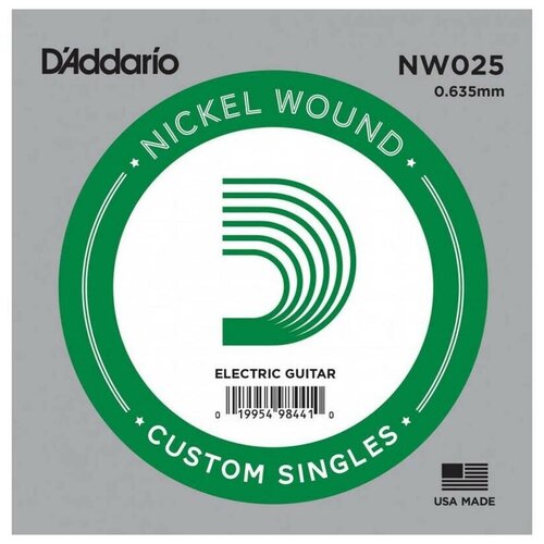 D'ADDARIO NW025 - одиночная струна для электрогитары daddario nw025 одиночная струна для электрогитары 025 обмотка никель