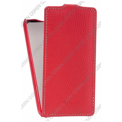 горизонтальный чехол для htc one mini m4 белый Кожаный чехол для HTC One Mini / M4 Sipo Premium Leather Case - V-Series (Красный)
