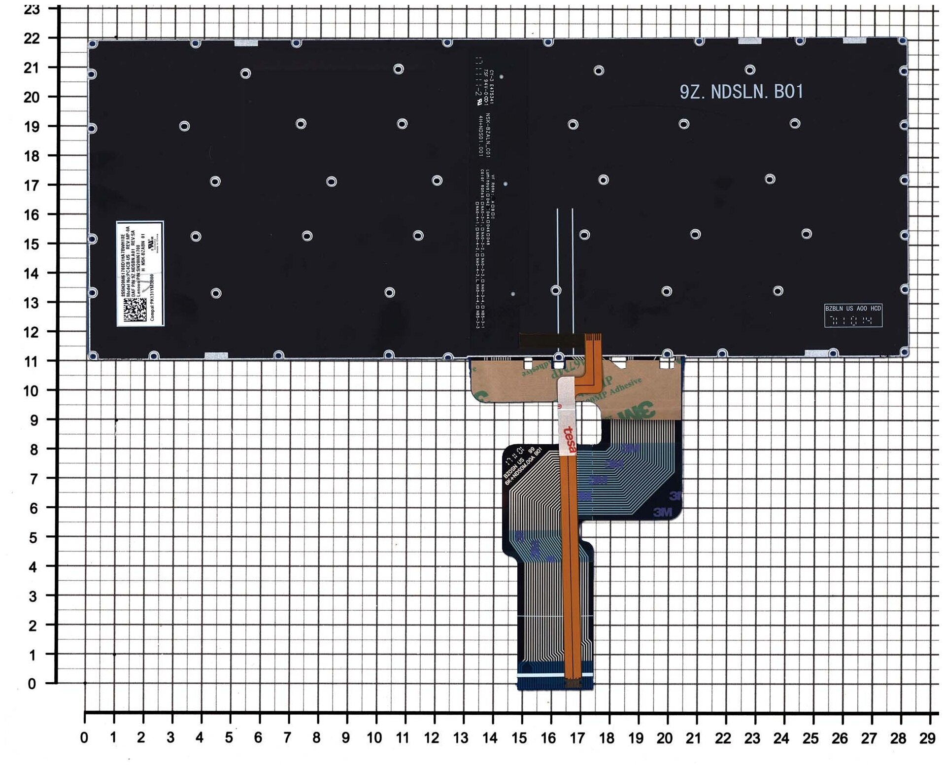 Клавиатура для ноутбука Lenovo IdeaPad 330S-14 черная с подсветкой