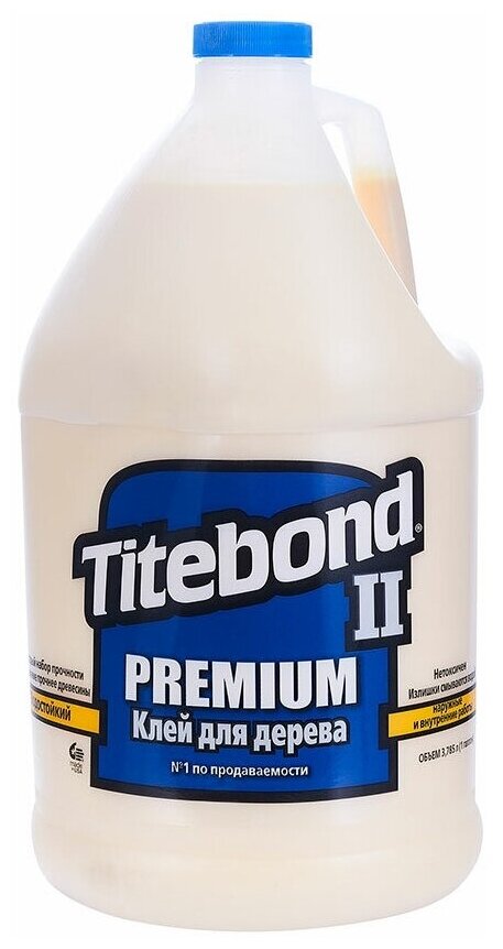 Столярный ПВА клей для дерева Titebond II Premium D3, 3,785 мл, 2 штуки