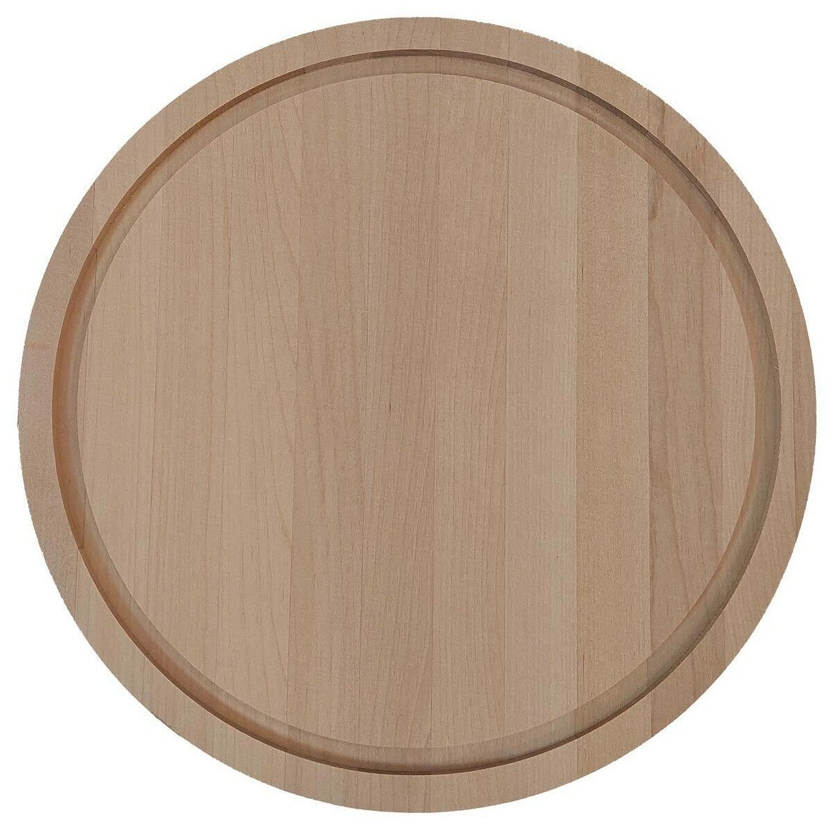 фото Доска разделочная GUTER BAUM 118242 25х25х1,8 см, массив берёзы, круглая с желобком