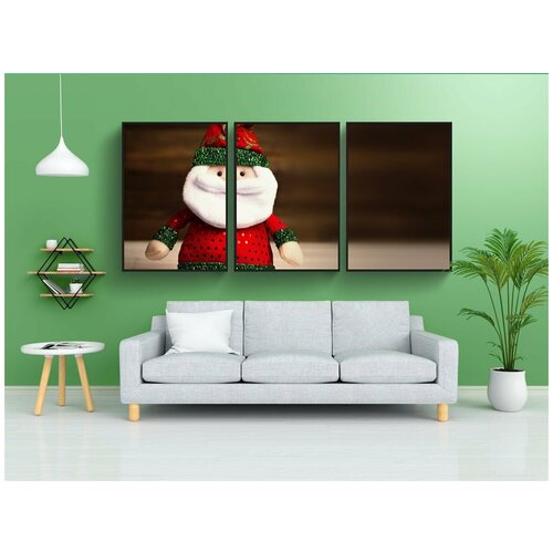 фото Набор модулных постеров для интерьера "дед мороз, украшения, рождественское украшение" 60x90 см. в тубусе, без рамки lotsprints