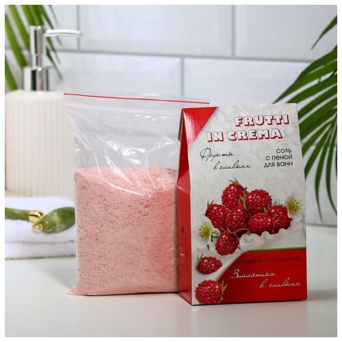 Соль с пеной для ванн Frutti in crema, земляника в сливках, 500 г йогурт киржачский мз земляника 1 5% 500 г