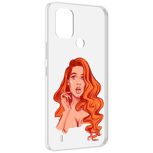 Чехол MyPads рыжая-девушка-модельной-внешности женский для Nokia C31 задняя-панель-накладка-бампер