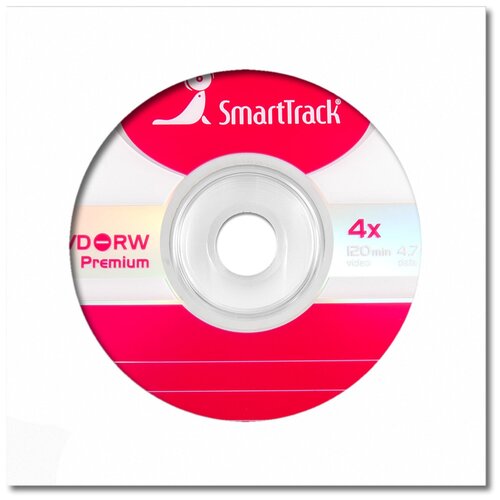 Перезаписываемый диск SmartTrack DVD-RW 4,7Gb 4x в бумажном конверте с окном, 1 шт. конверт пластиковый smarttrack на 1 2 cd dvd цветные 45 шт упак