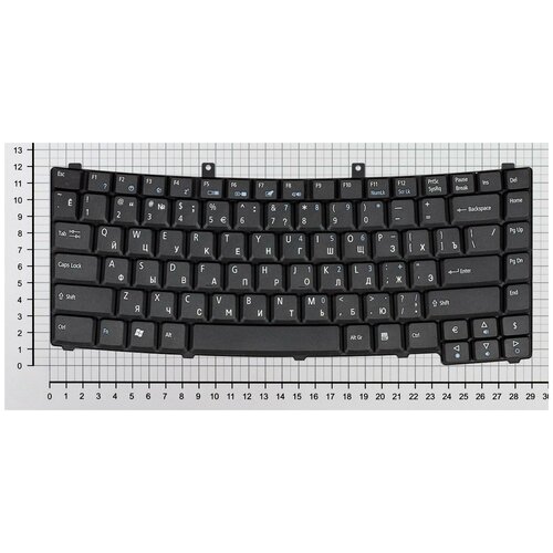 Клавиатура для ноутбука Acer TravelMate 2300 2310 2410 4000 8000 Series Г-образный Enter Черная без рамки PN 904C50700R 105000₽