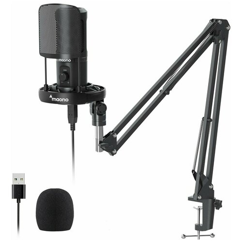 Конденсаторный USB-микрофон Maono AU-PM461S Podcasting Microphone Kit (Black)