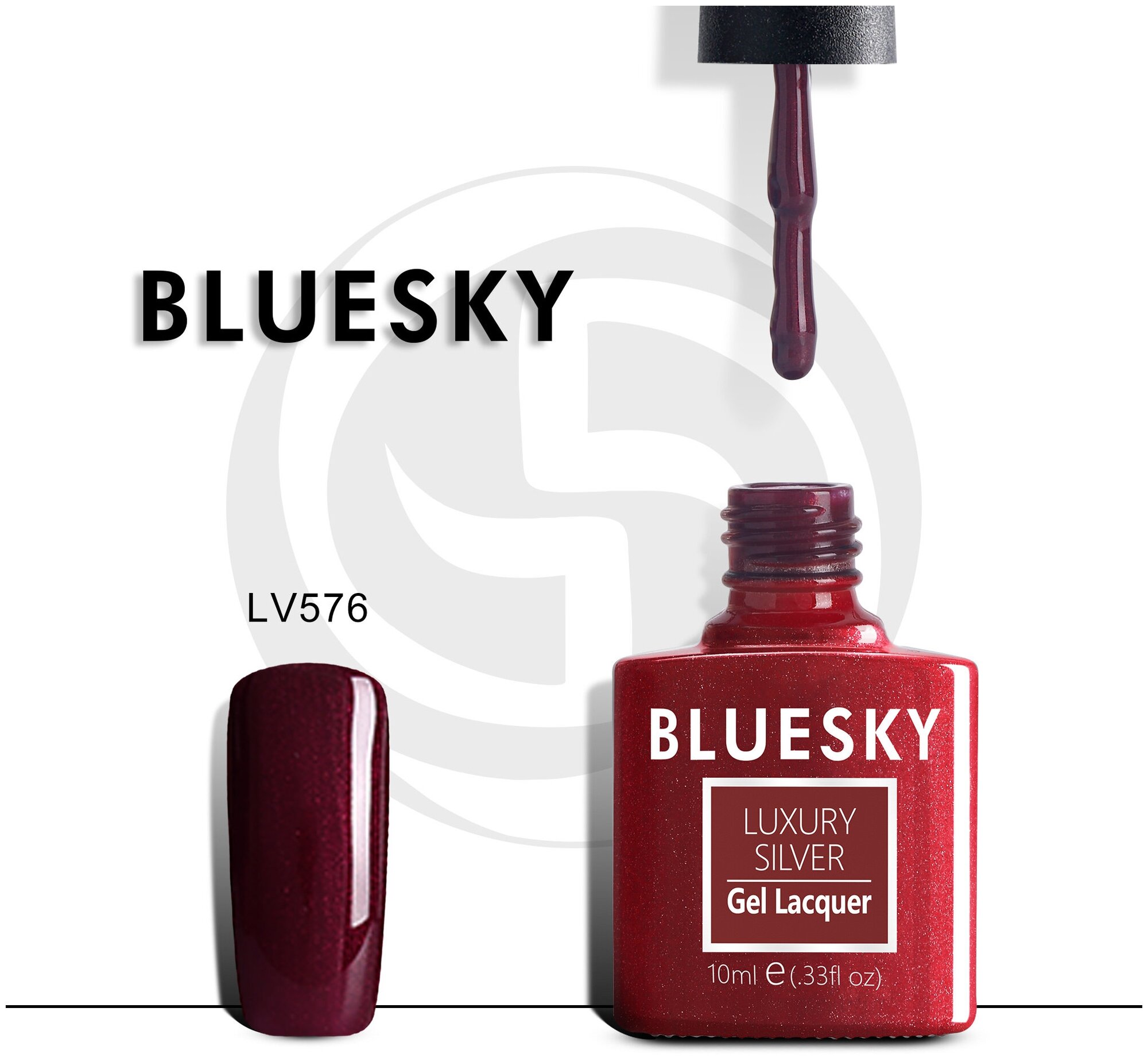 Гель-лак №576 Luxury Silver 10 мл, BLUESKY