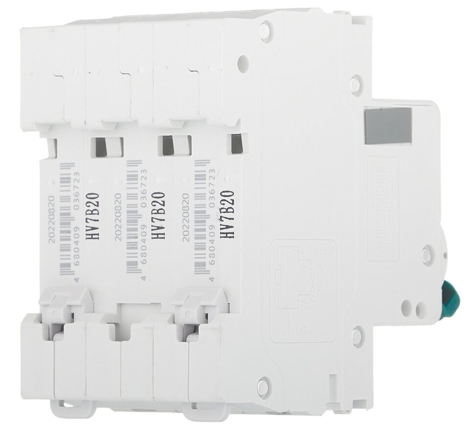 фото Автоматический выключатель Dekraft BA-103 (12242DEK) 3P 20А тип B 6 кА 230-400 В на DIN-рейку