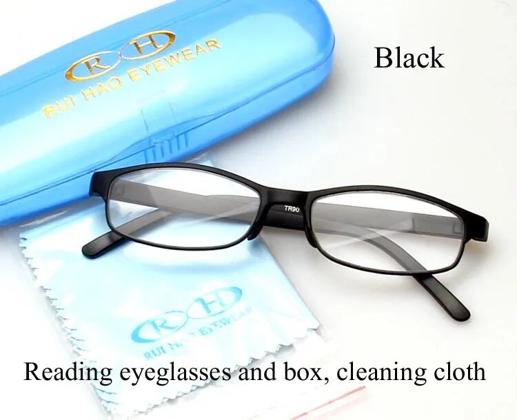 Портативные очки для чтения RUI HAO EYEWEAR 5218 прозрачные eyeglasses and box, +350