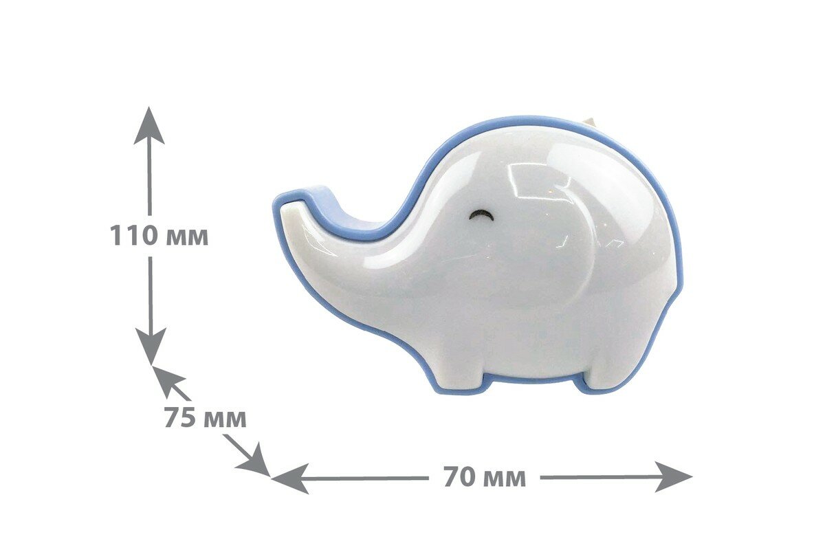 Ночник Camelion Слоник синий NL-184 светодиодный, 0.5 Вт, цвет арматуры: синий, цвет плафона: синий - фотография № 3