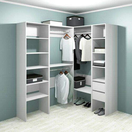 Гардеробная система Комплект стеллаж Модус 2 140х190х2084 см Белый 13 52730₽