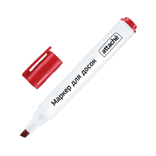 Attache Маркер для досок Attache красный, со скошенным наконечником, 1-5мм attache маркер для досок 1 5 мм красный