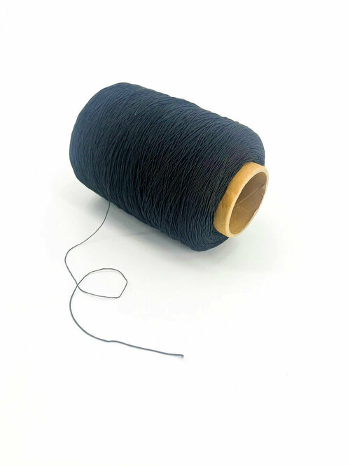 Шнур эластичный, шляпная резинка 0,5 мм, 1000 метров, цвет черный