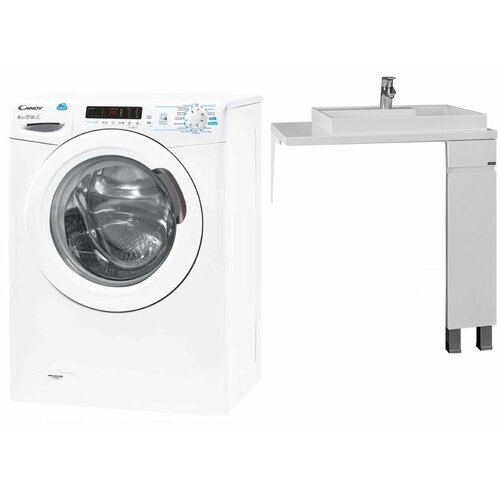Комплект стиральная машина под раковину с сушкой Candy Smart CSWS 40364D2-07 с раковиной Юпитер Юпитер 80R 4740000₽