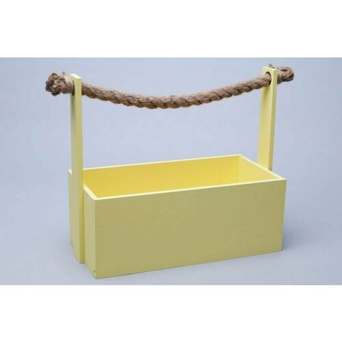 Кашпо деревянное с канатом 25х125х10 h23см желтый 646₽